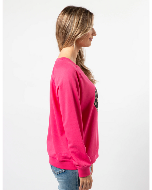 Stella and Gemma Hot Pink Leopard Heart Sweatshirt
