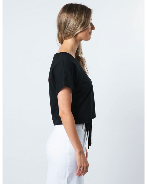 Stella and Gemma Tie Top Black