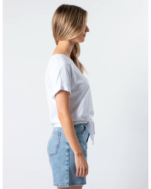 Stella and Gemma Tie Top White