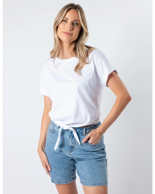 Stella and Gemma Tie Top White