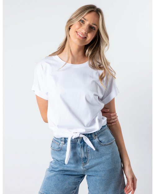 Stella and Gemma Tie Top White