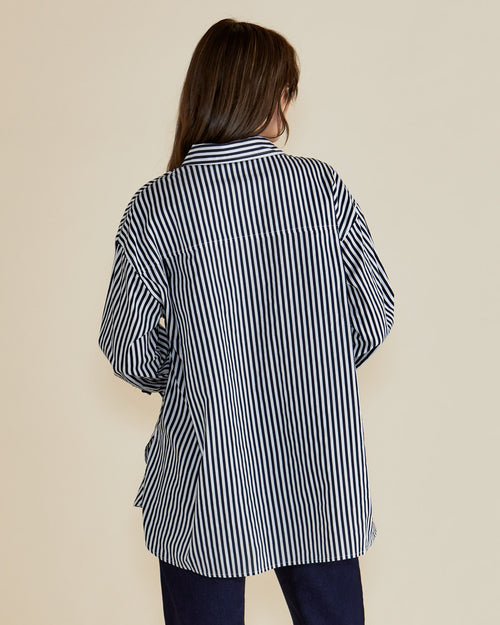 Betty Basics Claire Classic Shirt Navy Stripe