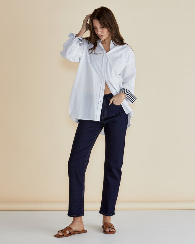 Betty Basics Claire Classic Shirt White