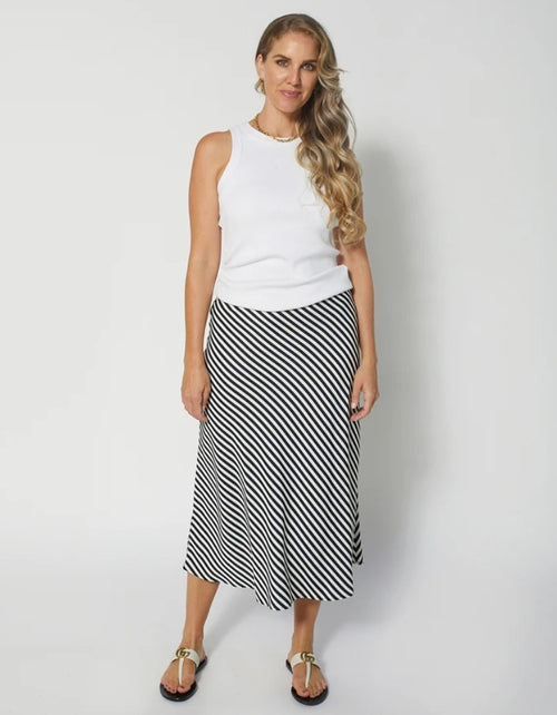 Stella and Gemma Amore Skirt Linen Black Stripe – Chambers